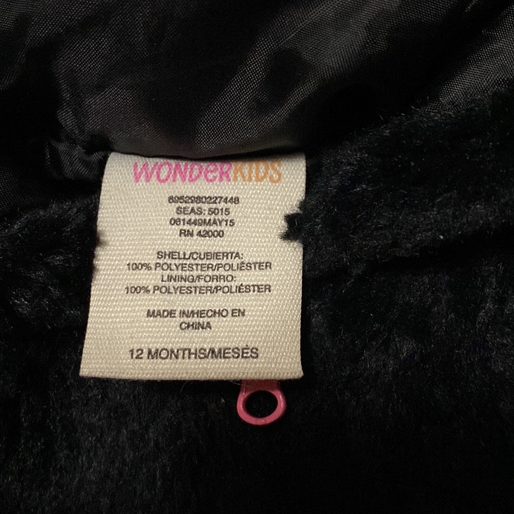 Wonderkids black cat baby vest 12mos - Picture 3 of 3